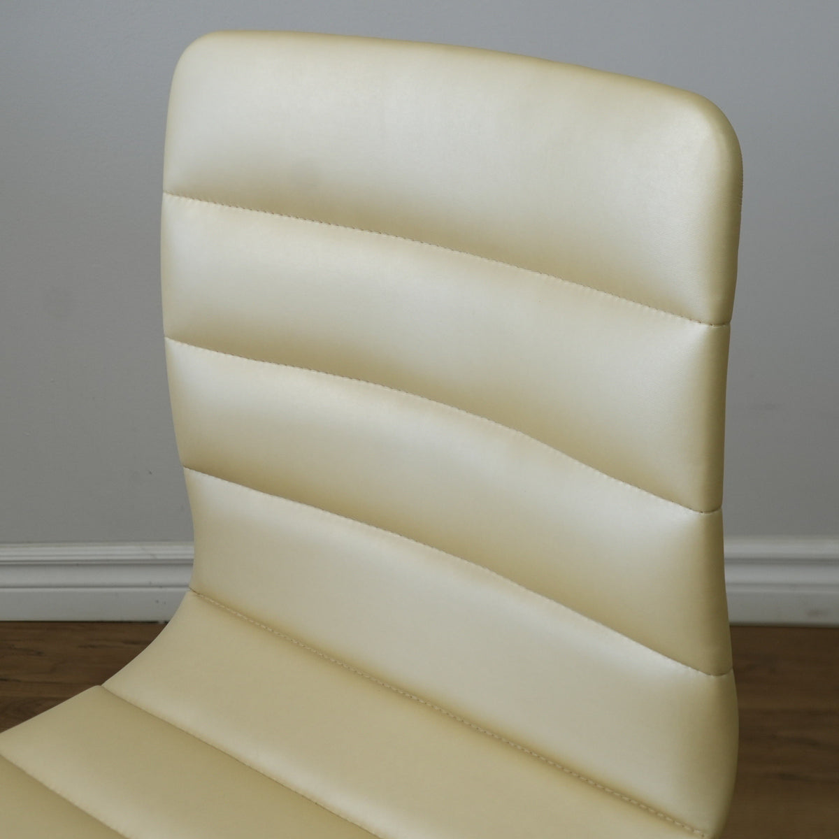 18.5 Inch W Beige Faux Leather Armless Chair