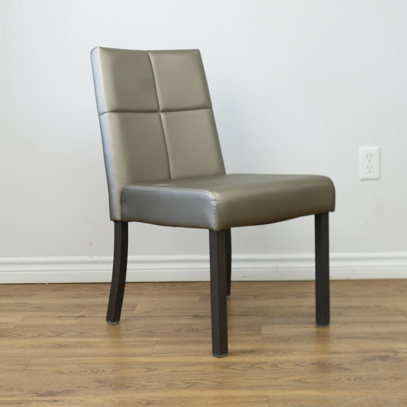 18.5 Inch W Metallic Silver Faux Leather Chair
