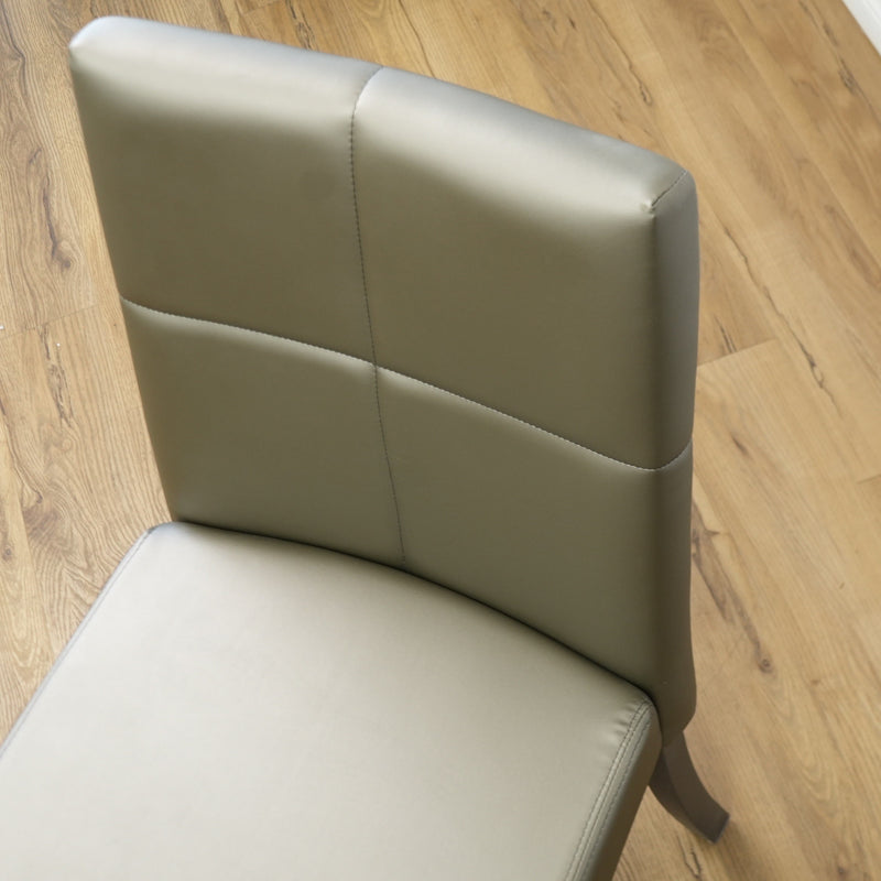 18.5 Inch W Metallic Silver Faux Leather Chair
