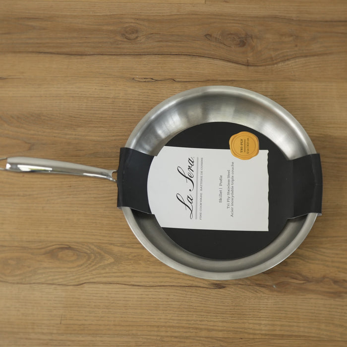 13 Inch-Skillet, Tri Ply Stainless Steel