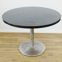 42-In Round Laminate Dining Table with Metal Base – Commercial