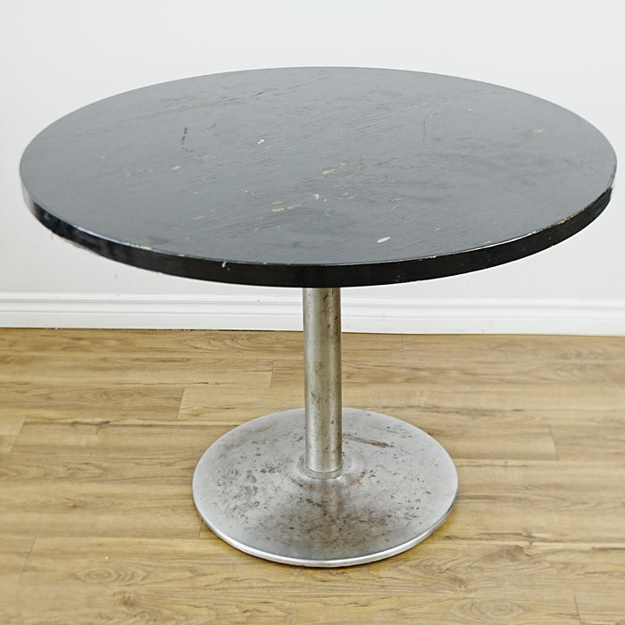 42-In Round Laminate Dining Table with Metal Base – Commercial