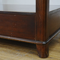 Wooden Coffee Table with Beveled Glass Insert and Storage – 40x24x20-Inch