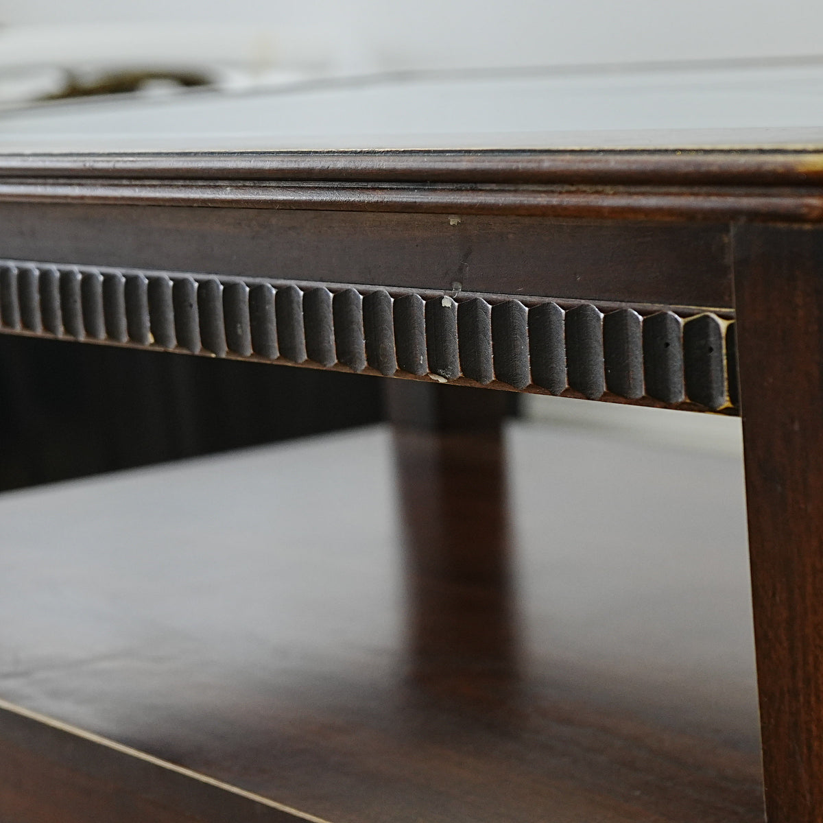 Wooden Coffee Table with Beveled Glass Insert and Storage – 40x24x20-Inch