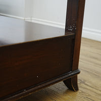 Wooden Coffee Table with Beveled Glass Insert and Storage – 40x24x20-Inch