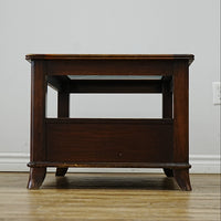 Wooden Coffee Table with Beveled Glass Insert and Storage – 40x24x20-Inch