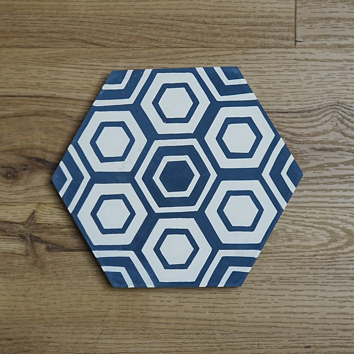 8x8-Inch HEX 11 Cement Tile, Hexagonal Motif – 13 pcs box covers 5.78 sq ft
