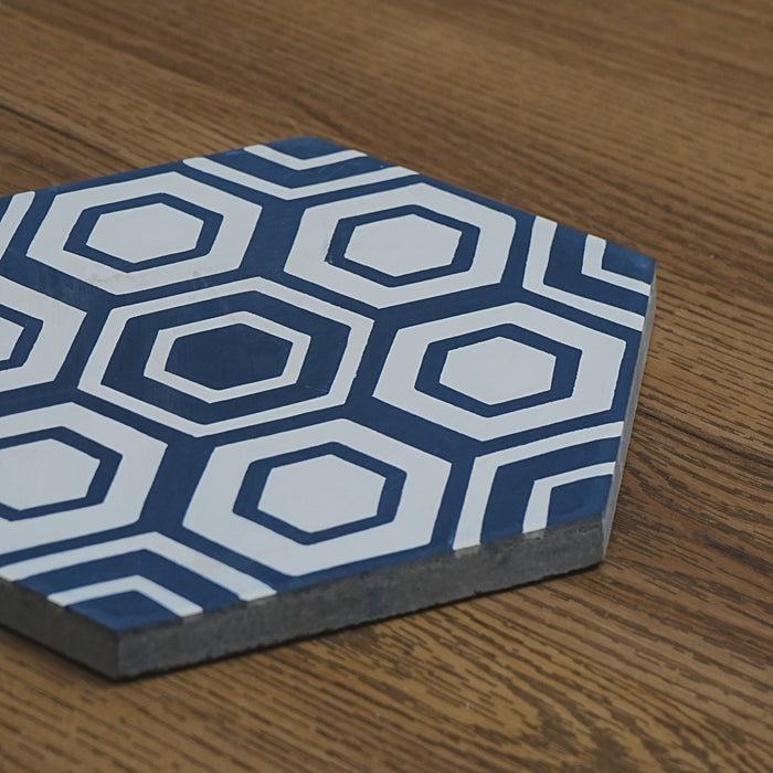 8x8-Inch HEX 11 Cement Tile, Hexagonal Motif – 13 pcs box covers 5.78 sq ft