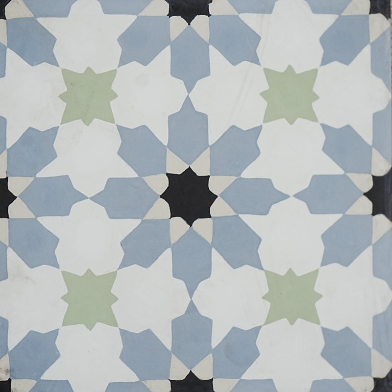 8x8-Inch Moorish Cement Tile, Star Motif – 13 pcs box covers 5.78 sq ft