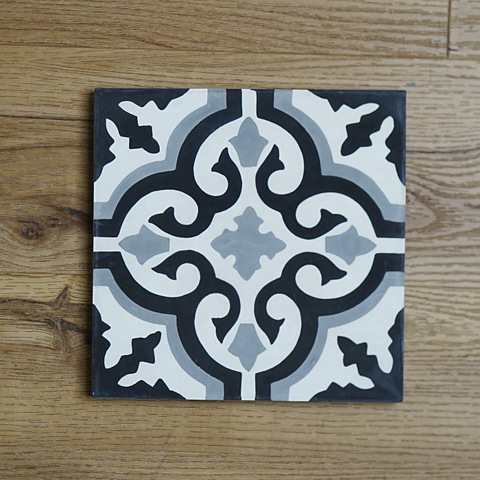 8x8-Inch Betty Cement Tile , Dark Floral Motif – 13 pcs box covers 5.78 sq ft
