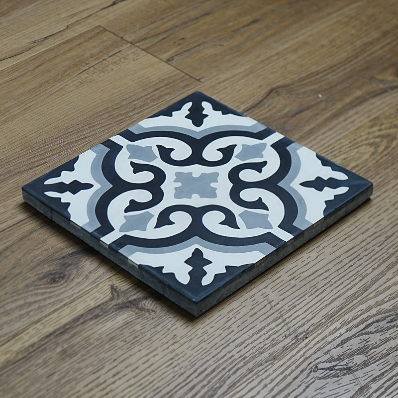 8x8-Inch Betty Cement Tile , Dark Floral Motif – 13 pcs box covers 5.78 sq ft