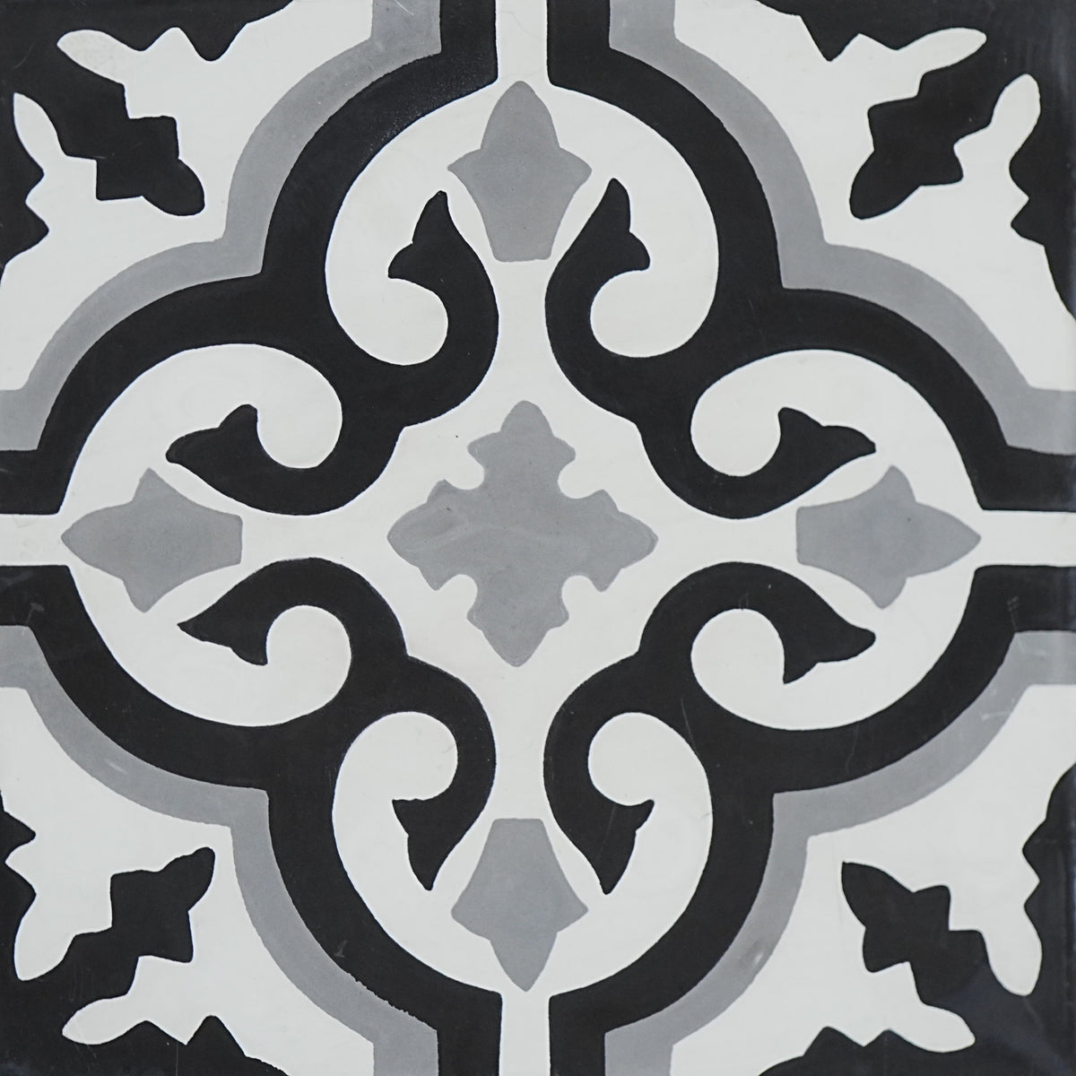 8x8-Inch Betty Cement Tile , Dark Floral Motif – 13 pcs box covers 5.78 sq ft