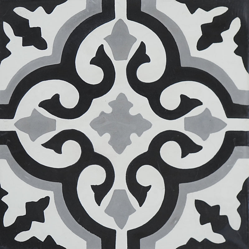 8x8-Inch Betty Cement Tile , Dark Floral Motif – 13 pcs box covers 5.78 sq ft
