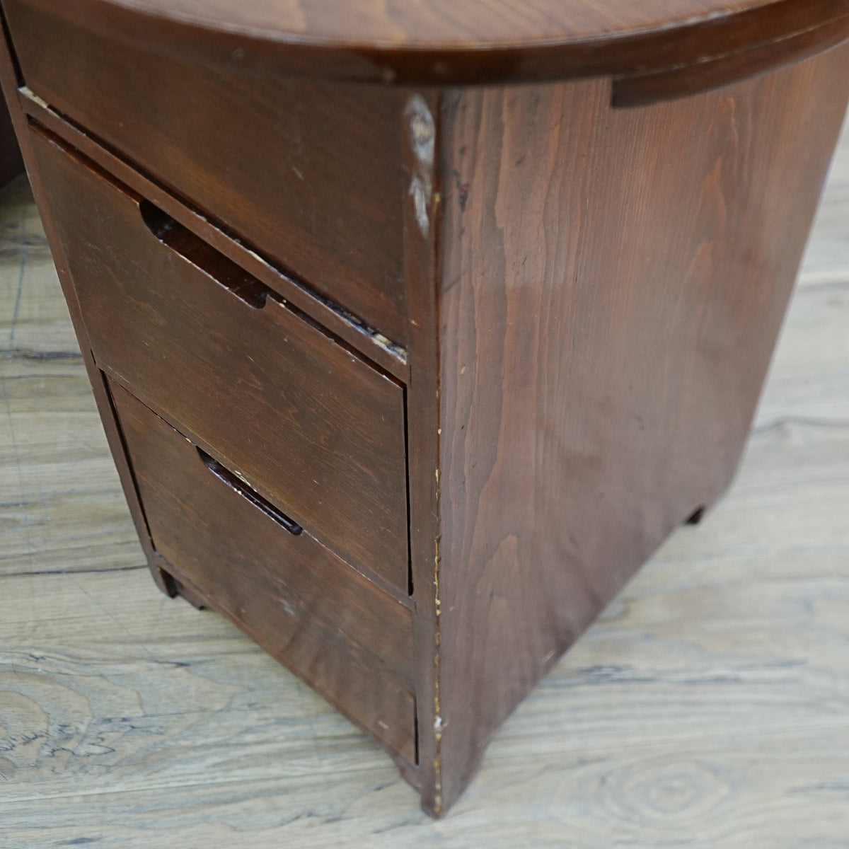 Wooden Desk with 7 Drawers – Reddish Finish, 48x16x31-Inch
