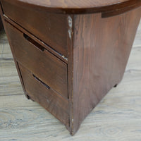 Wooden Desk with 7 Drawers – Reddish Finish, 48x16x31-Inch