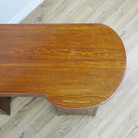 Wooden Desk with 7 Drawers – Reddish Finish, 48x16x31-Inch