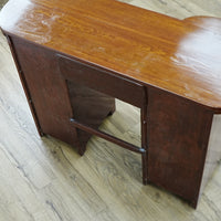 Wooden Desk with 7 Drawers – Reddish Finish, 48x16x31-Inch