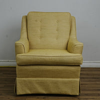 30x31x35-Inch Yellow Tufted Upholstered Armchair with Skirted Base