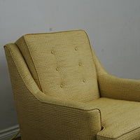 30x31x35-Inch Yellow Tufted Upholstered Armchair with Skirted Base