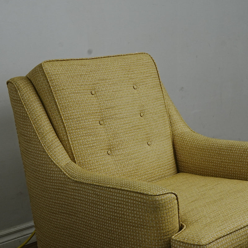 30x31x35-Inch Yellow Tufted Upholstered Armchair with Skirted Base