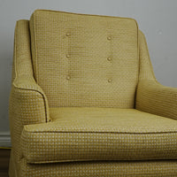 30x31x35-Inch Yellow Tufted Upholstered Armchair with Skirted Base