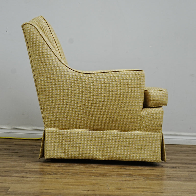 30x31x35-Inch Yellow Tufted Upholstered Armchair with Skirted Base