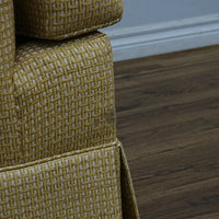 30x31x35-Inch Yellow Tufted Upholstered Armchair with Skirted Base
