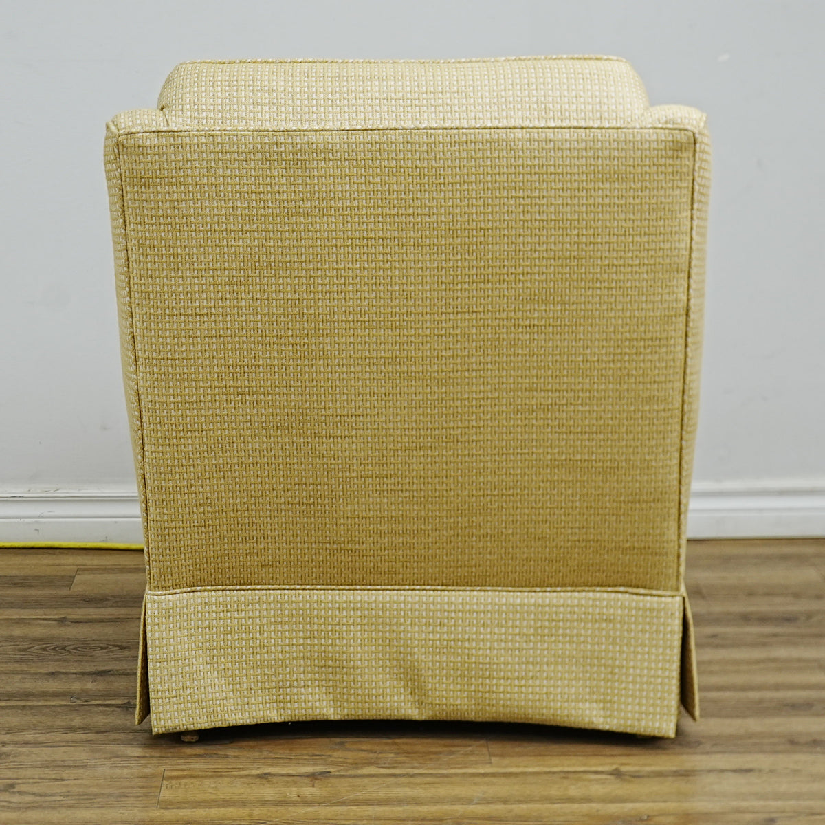 30x31x35-Inch Yellow Tufted Upholstered Armchair with Skirted Base