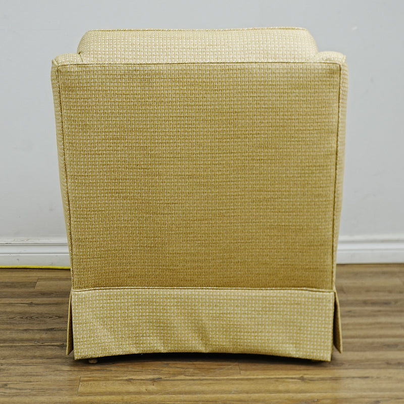 30x31x35-Inch Yellow Tufted Upholstered Armchair with Skirted Base