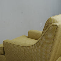 30x31x35-Inch Yellow Tufted Upholstered Armchair with Skirted Base