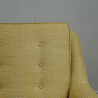 30x31x35-Inch Yellow Tufted Upholstered Armchair with Skirted Base
