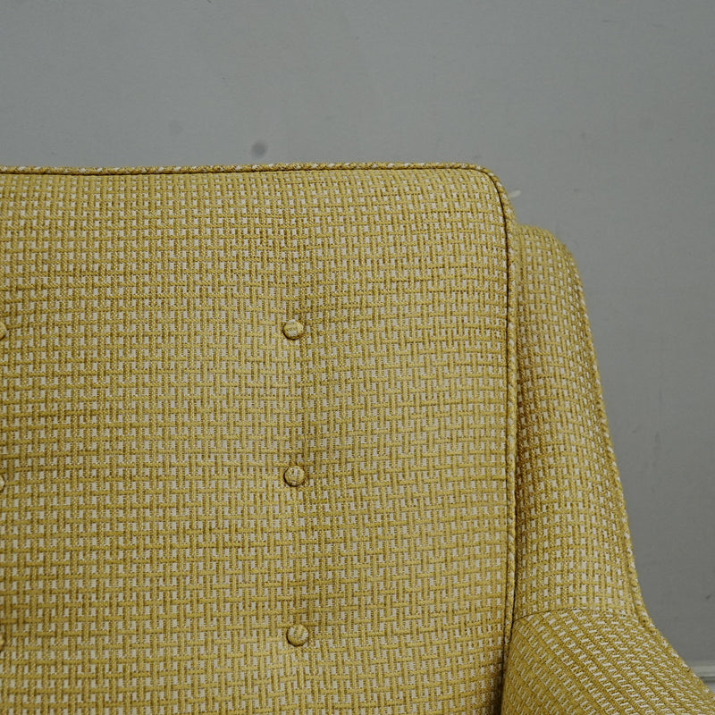 30x31x35-Inch Yellow Tufted Upholstered Armchair with Skirted Base