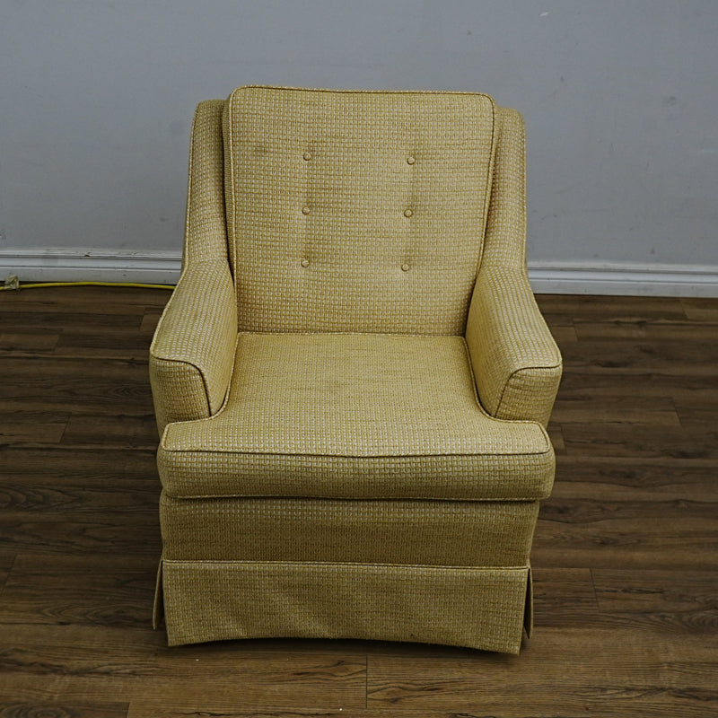 30x31x35-Inch Yellow Tufted Upholstered Armchair with Skirted Base