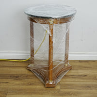 18x16x25-Inch Green Marble Top Side Table with Gold Accents
