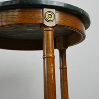 18x16x25-Inch Green Marble Top Side Table with Gold Accents