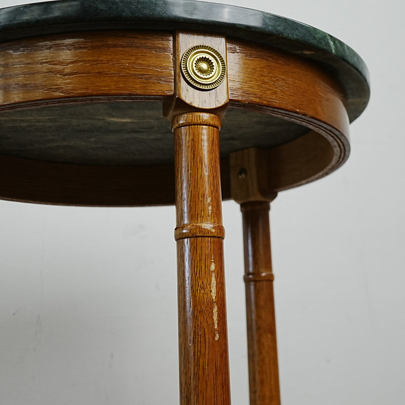 18x16x25-Inch Green Marble Top Side Table with Gold Accents