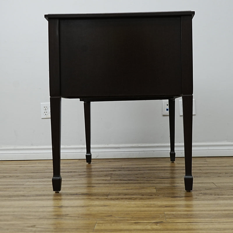 53x25x30-Inch Vintage Wooden Desk with 5 Drawers – Brass Handles