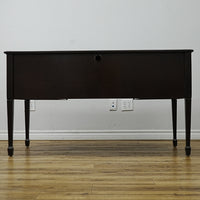 53x25x30-Inch Vintage Wooden Desk with 5 Drawers – Brass Handles