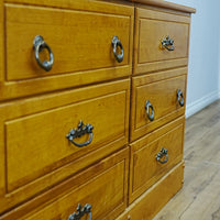 48x16x30-Inch Honey Wooden Dresser with 40x26 Mirror – Ornate Handles