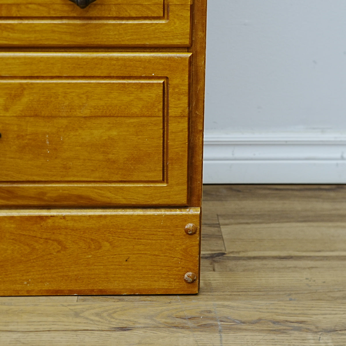 48x16x30-Inch Honey Wooden Dresser with 40x26 Mirror – Ornate Handles