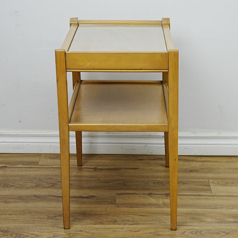 25x15x24-Inch Compact Glass-Top Side Table – Lower Shelf