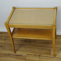 25x15x24-Inch Compact Glass-Top Side Table – Lower Shelf