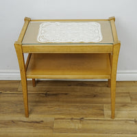25x15x24-Inch Compact Glass-Top Side Table – Lower Shelf