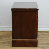 26x17x25-Inch Amber Wood Accent Nightstand Cabinet  – Carved Doors
