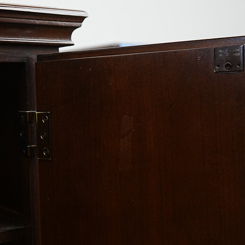 26x17x25-Inch Amber Wood Accent Nightstand Cabinet  – Carved Doors