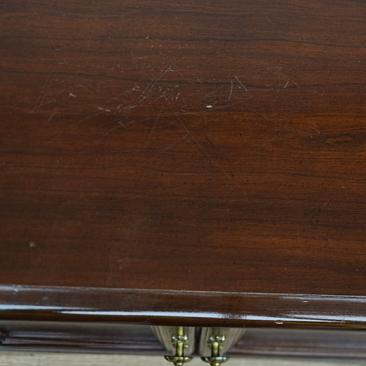 26x17x25-Inch Amber Wood Accent Nightstand Cabinet  – Carved Doors