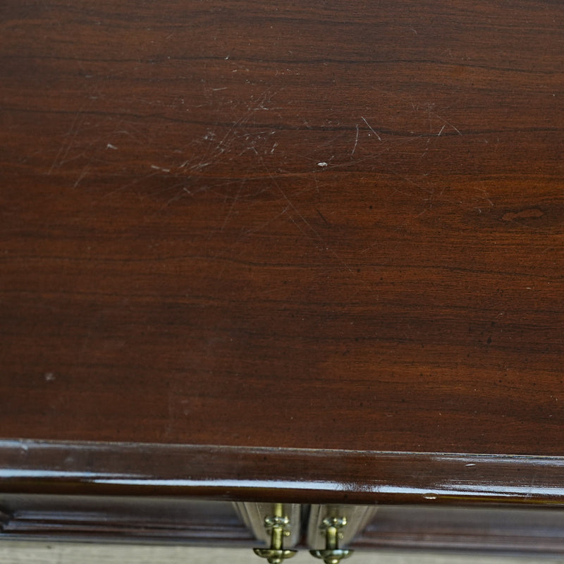 26x17x25-Inch Amber Wood Accent Nightstand Cabinet  – Carved Doors