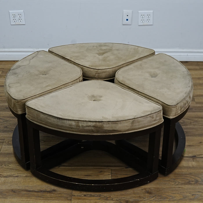 26x17x17-Inch Modular Upholstered Corner Stools – Set of 4