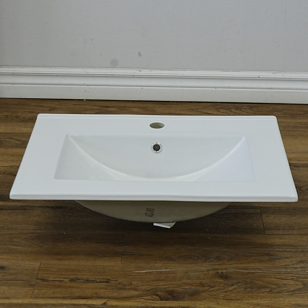 24x18-Inch – White Ceramic Drop‑In Bathroom Sink: 1 Faucet Hole – LJ‑9260