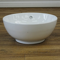 15-Inch – White Ceramic Vessel Bathroom Sink – Gloss Finish